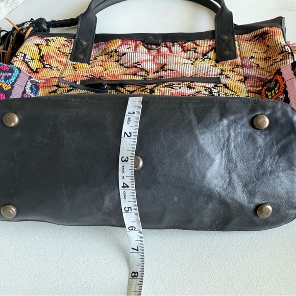 Nena & Co. Convertible Day Bag Tote Artisan Leather Huipil Woven Tapestry Boho - Picture 15 of 15